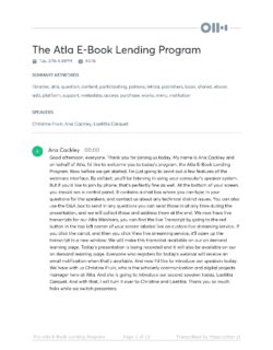 Atla E-Book Lending Program
