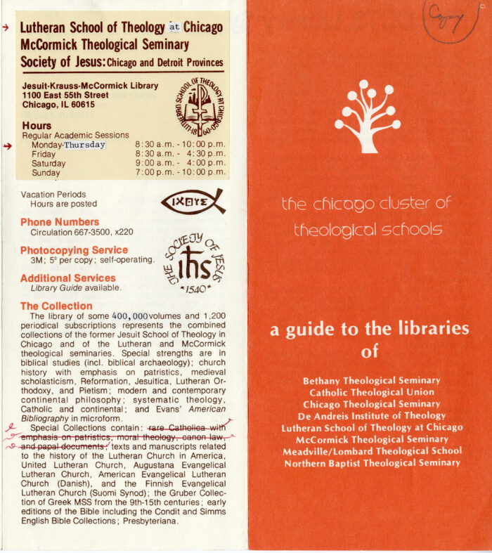 ACTS Library Council Records pamphlet