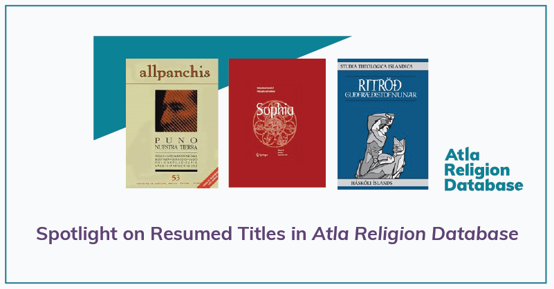 Resumed Titles in Atla Religion Database